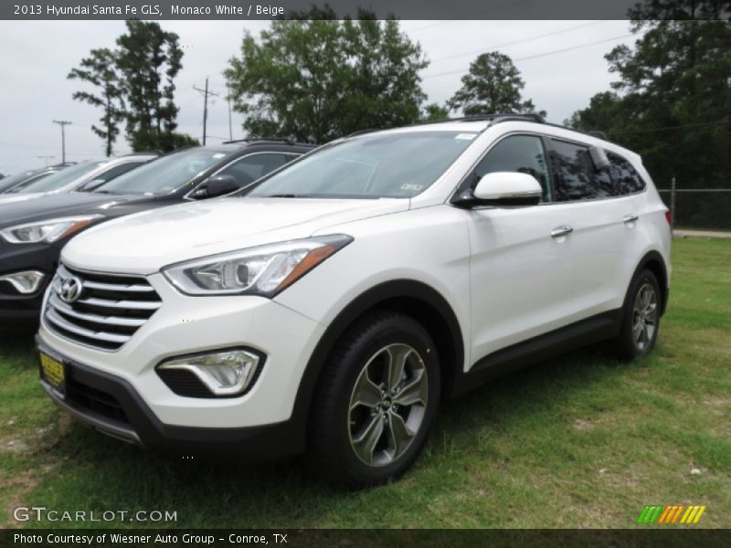 Monaco White / Beige 2013 Hyundai Santa Fe GLS