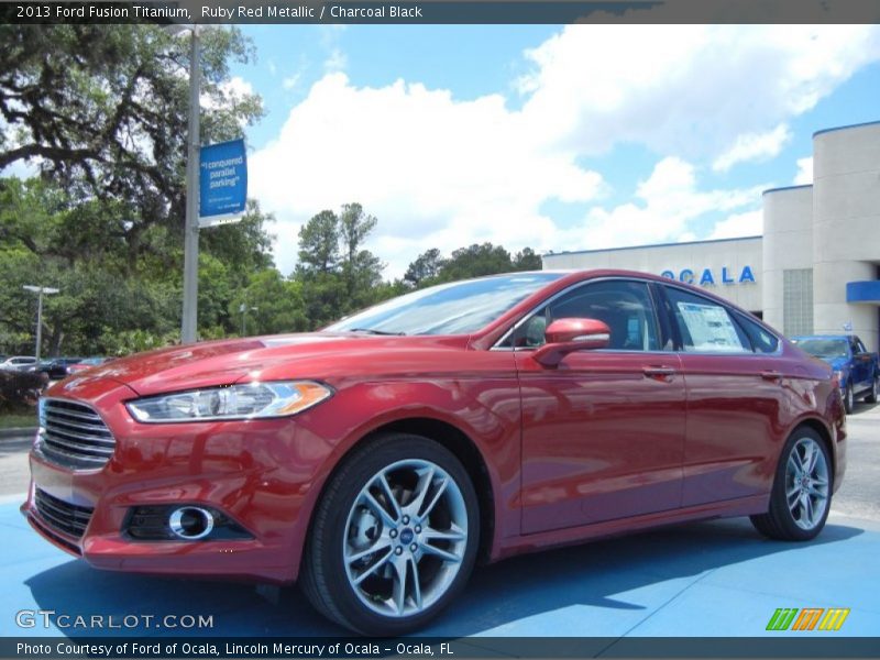 Ruby Red Metallic / Charcoal Black 2013 Ford Fusion Titanium