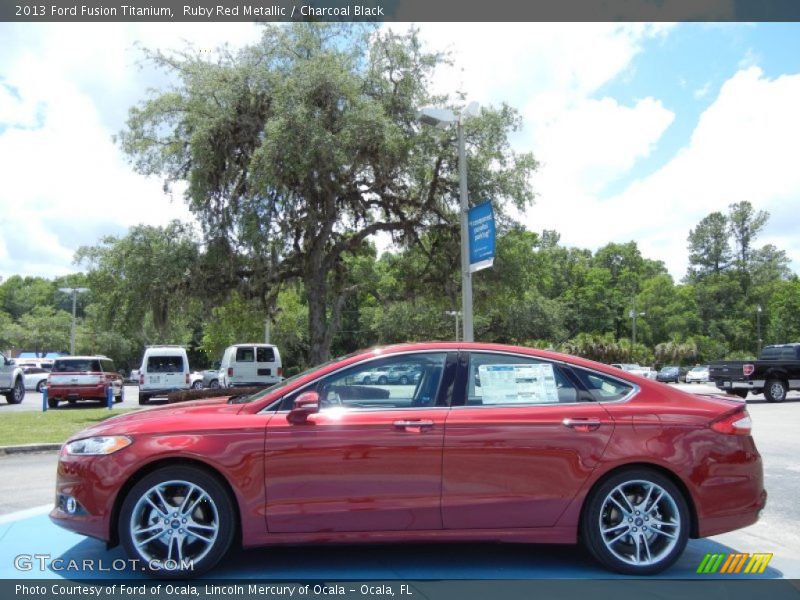 Ruby Red Metallic / Charcoal Black 2013 Ford Fusion Titanium