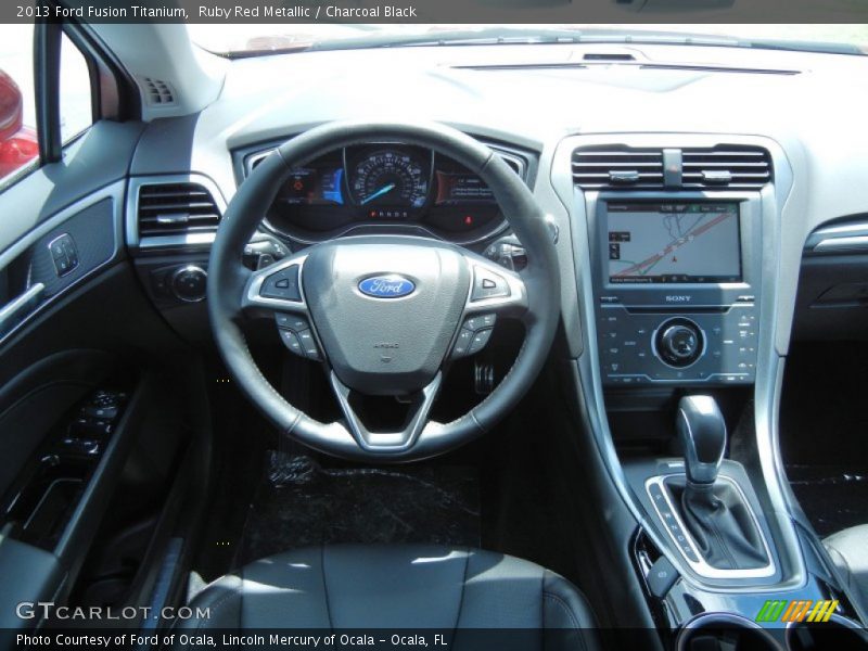 Ruby Red Metallic / Charcoal Black 2013 Ford Fusion Titanium
