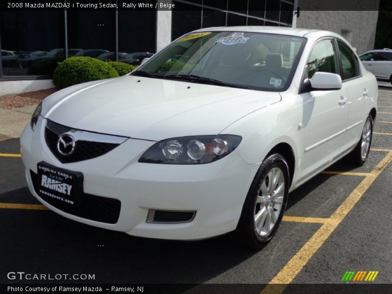 Rally White / Beige 2008 Mazda MAZDA3 i Touring Sedan