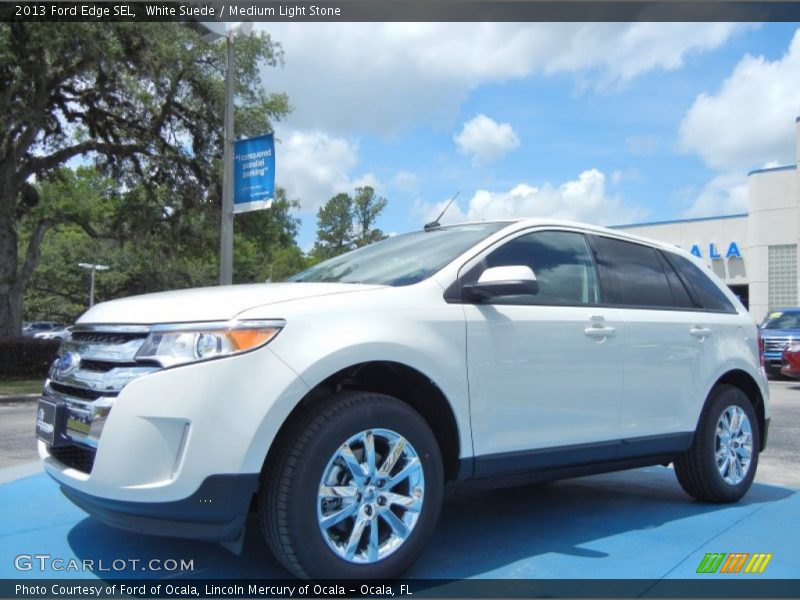 White Suede / Medium Light Stone 2013 Ford Edge SEL