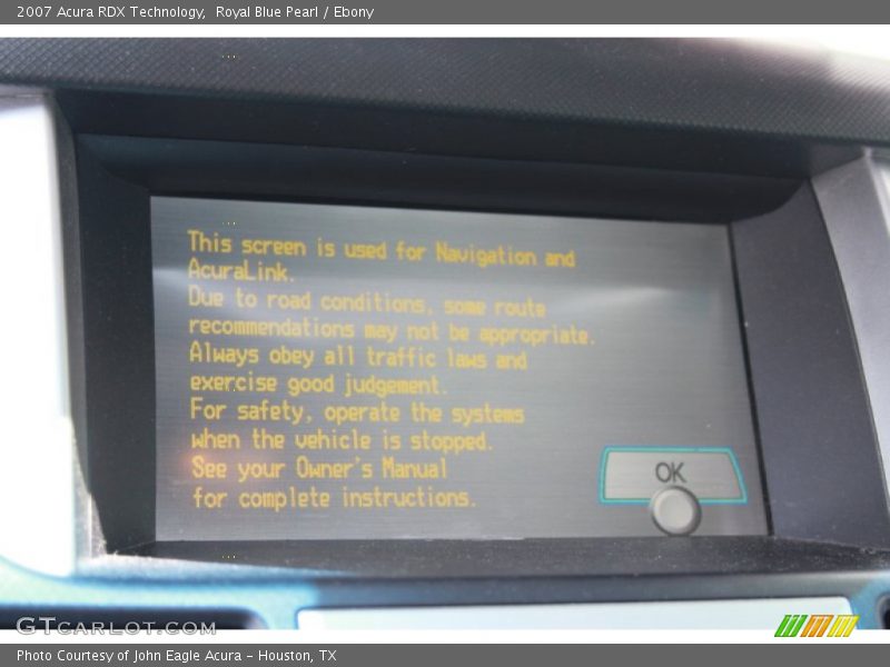 Royal Blue Pearl / Ebony 2007 Acura RDX Technology