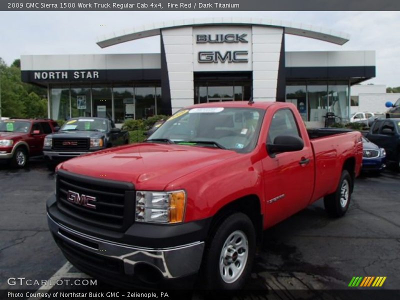 Fire Red / Dark Titanium 2009 GMC Sierra 1500 Work Truck Regular Cab 4x4