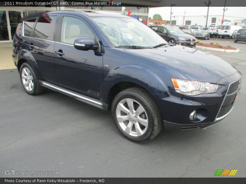 Cosmic Blue Metallic / Beige 2011 Mitsubishi Outlander GT AWD