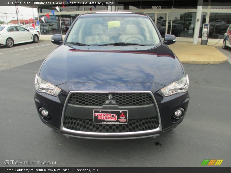 Cosmic Blue Metallic / Beige 2011 Mitsubishi Outlander GT AWD