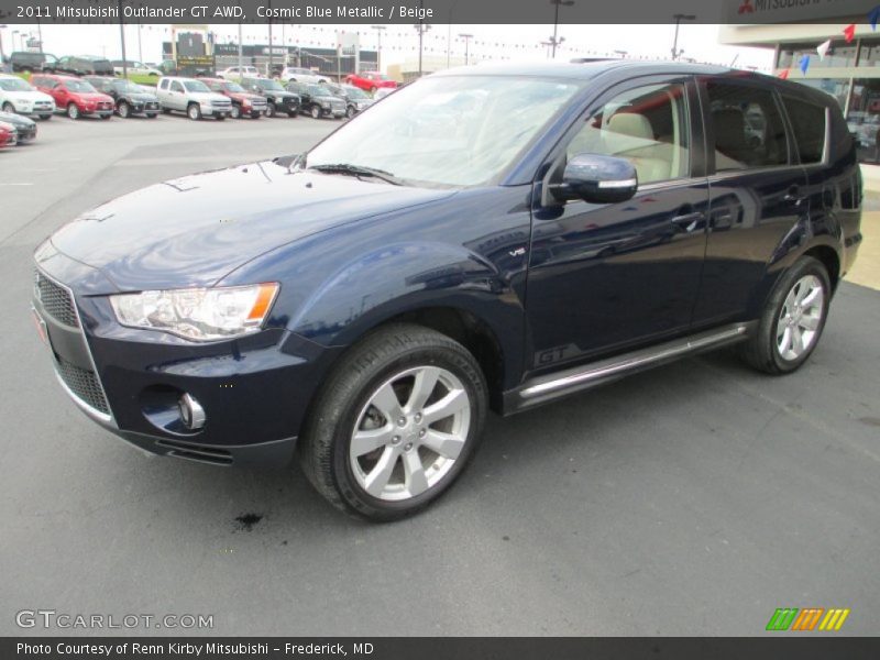 Cosmic Blue Metallic / Beige 2011 Mitsubishi Outlander GT AWD