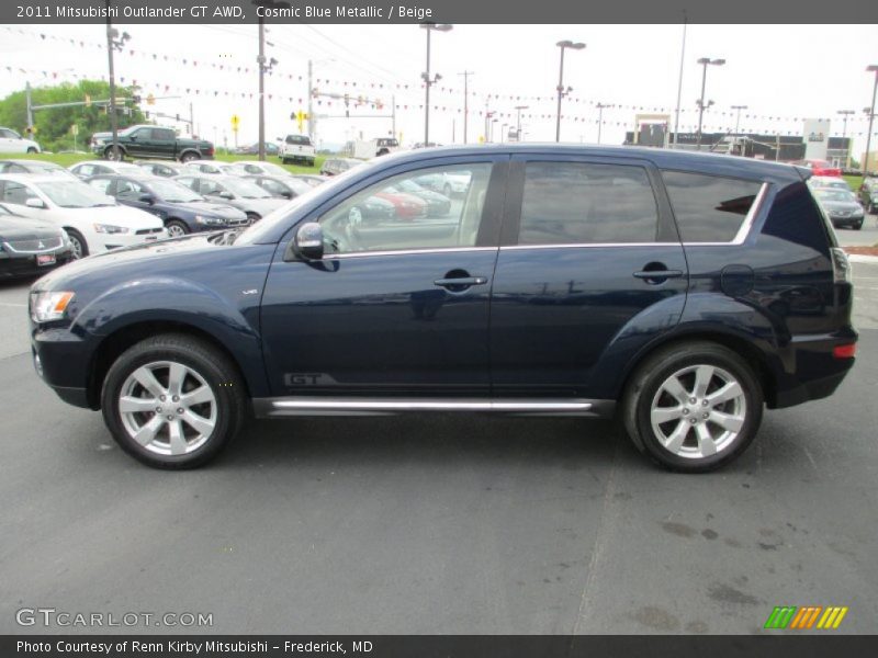 Cosmic Blue Metallic / Beige 2011 Mitsubishi Outlander GT AWD