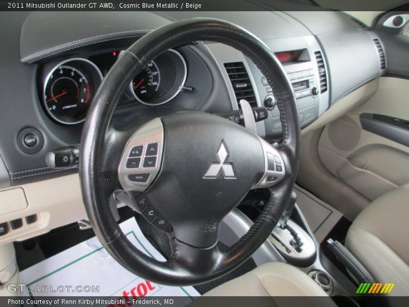 Cosmic Blue Metallic / Beige 2011 Mitsubishi Outlander GT AWD