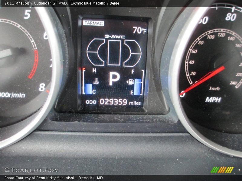 Cosmic Blue Metallic / Beige 2011 Mitsubishi Outlander GT AWD