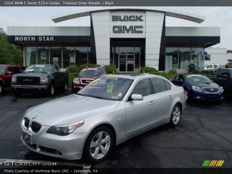 Titanium Silver Metallic / Black 2006 BMW 5 Series 525xi Sedan