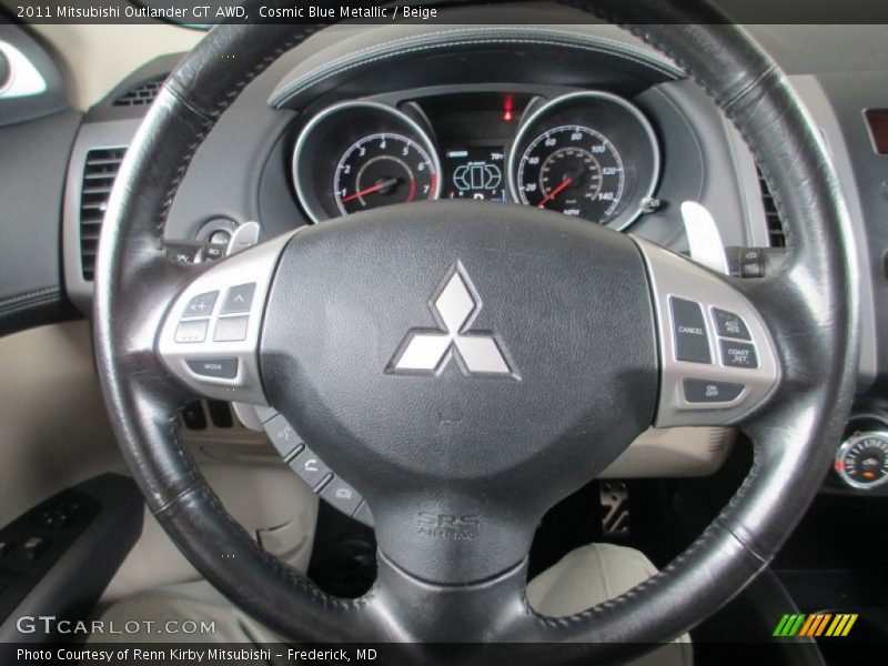 Cosmic Blue Metallic / Beige 2011 Mitsubishi Outlander GT AWD