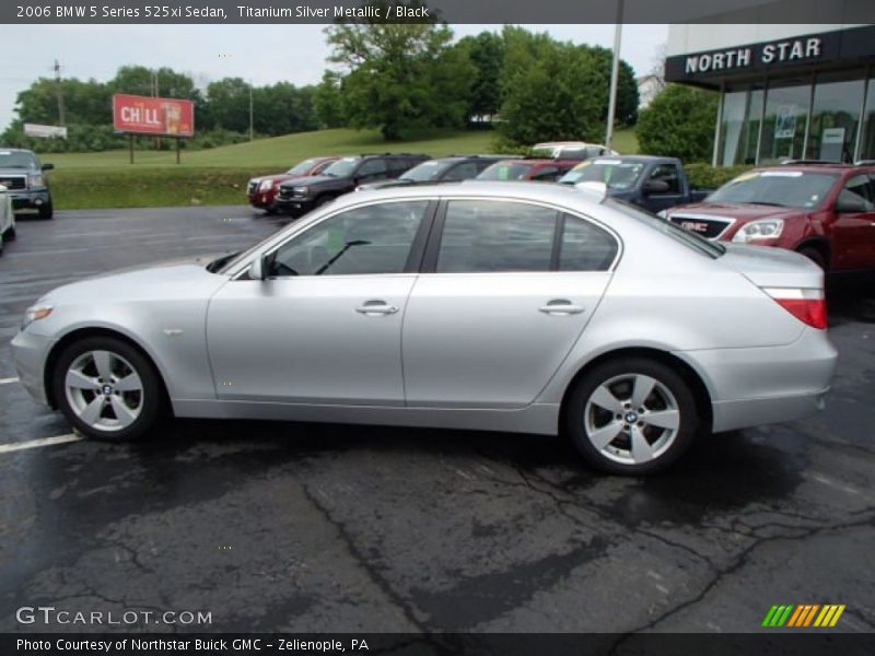 Titanium Silver Metallic / Black 2006 BMW 5 Series 525xi Sedan