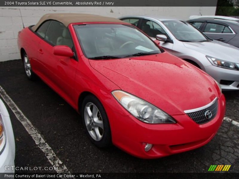 Absolutely Red / Ivory 2004 Toyota Solara SLE V6 Convertible