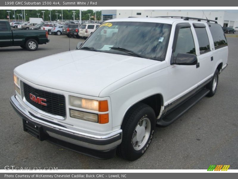 Summit White / Red 1998 GMC Suburban 1500 4x4