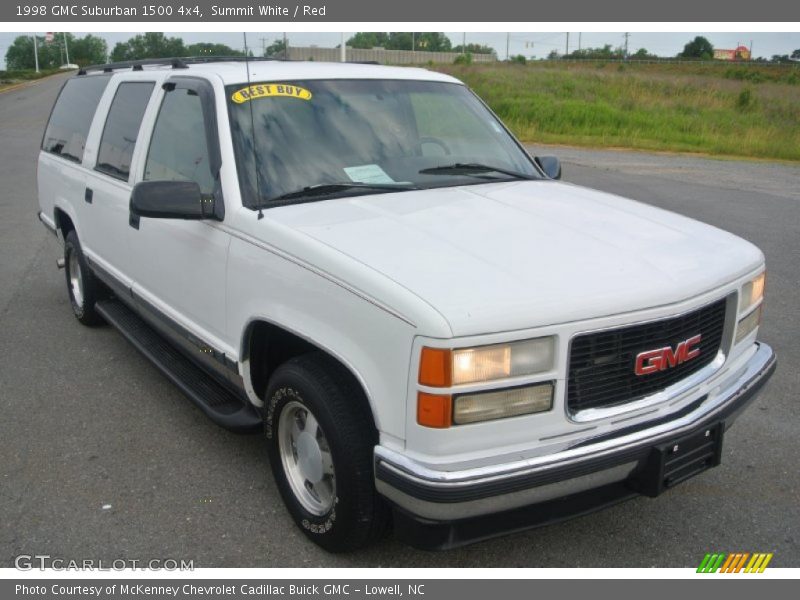 Summit White / Red 1998 GMC Suburban 1500 4x4