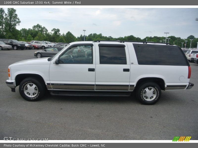 Summit White / Red 1998 GMC Suburban 1500 4x4