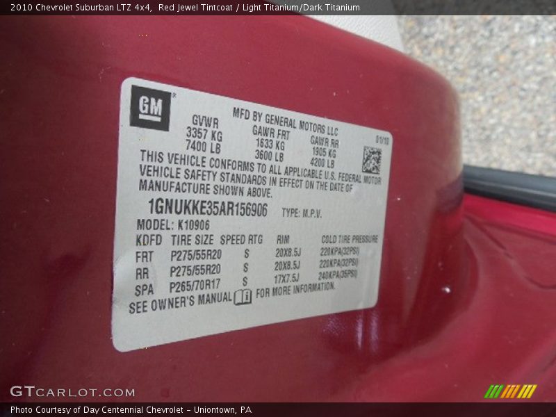 Red Jewel Tintcoat / Light Titanium/Dark Titanium 2010 Chevrolet Suburban LTZ 4x4