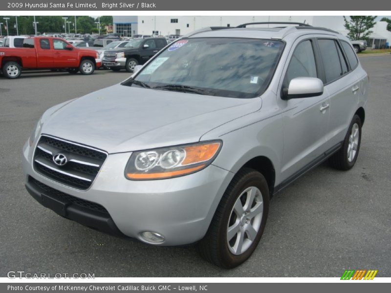 Bright Silver / Black 2009 Hyundai Santa Fe Limited
