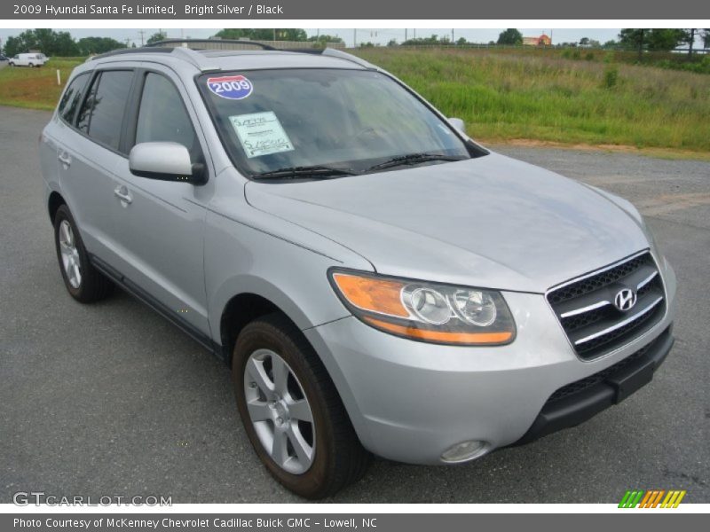 Bright Silver / Black 2009 Hyundai Santa Fe Limited