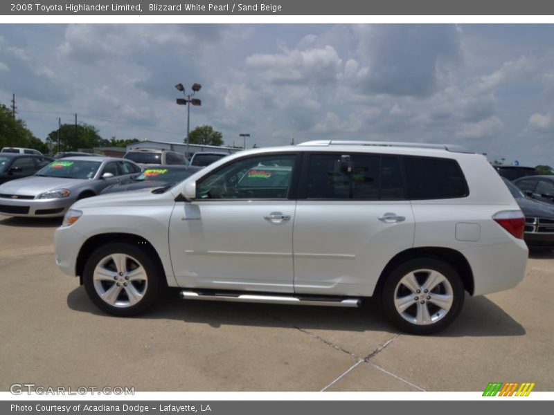 Blizzard White Pearl / Sand Beige 2008 Toyota Highlander Limited