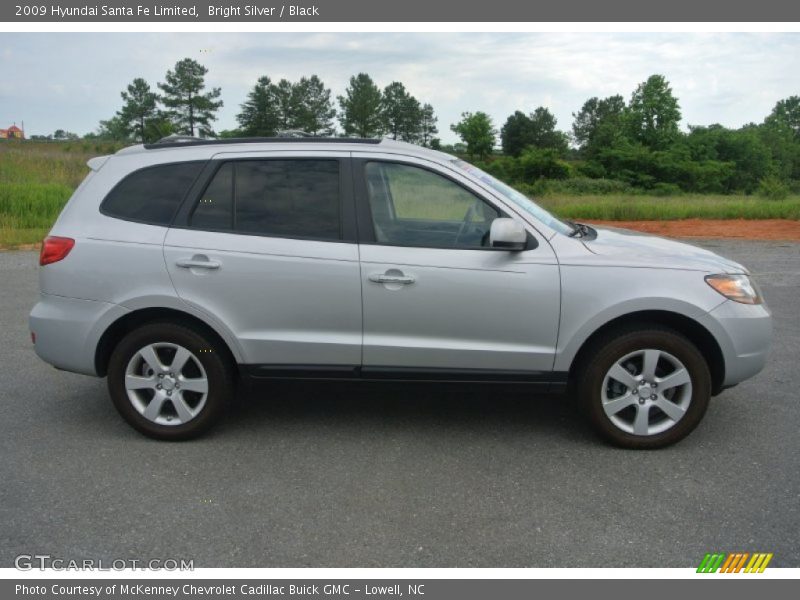 Bright Silver / Black 2009 Hyundai Santa Fe Limited