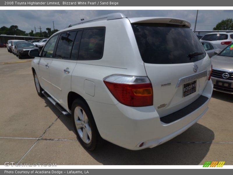 Blizzard White Pearl / Sand Beige 2008 Toyota Highlander Limited