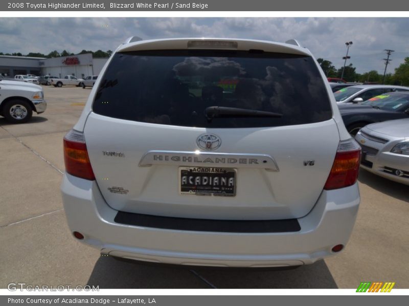 Blizzard White Pearl / Sand Beige 2008 Toyota Highlander Limited