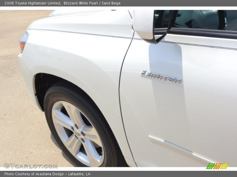 Blizzard White Pearl / Sand Beige 2008 Toyota Highlander Limited