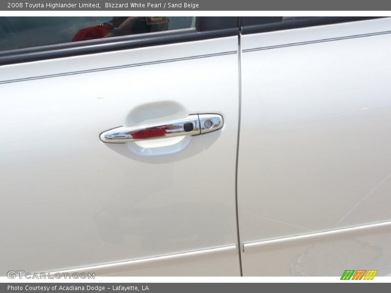 Blizzard White Pearl / Sand Beige 2008 Toyota Highlander Limited