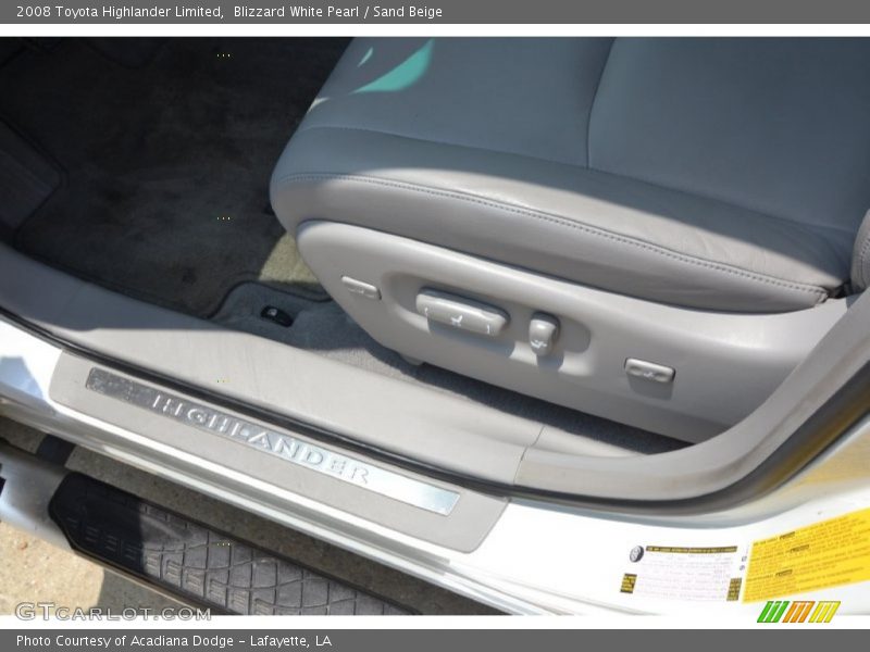 Blizzard White Pearl / Sand Beige 2008 Toyota Highlander Limited