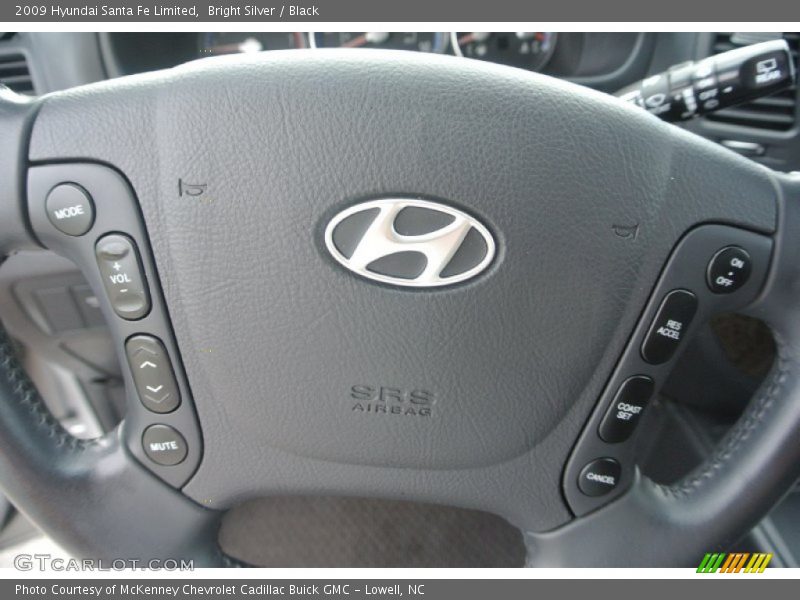 Bright Silver / Black 2009 Hyundai Santa Fe Limited