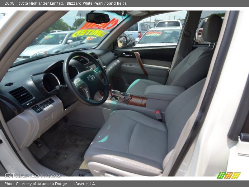 Blizzard White Pearl / Sand Beige 2008 Toyota Highlander Limited