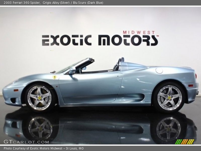 Grigio Alloy (Silver) / Blu Scuro (Dark Blue) 2003 Ferrari 360 Spider