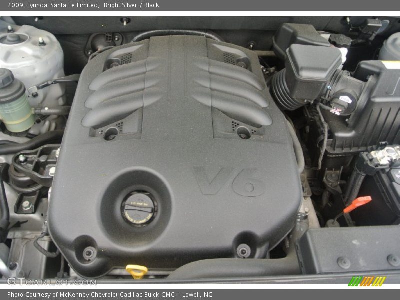 Bright Silver / Black 2009 Hyundai Santa Fe Limited