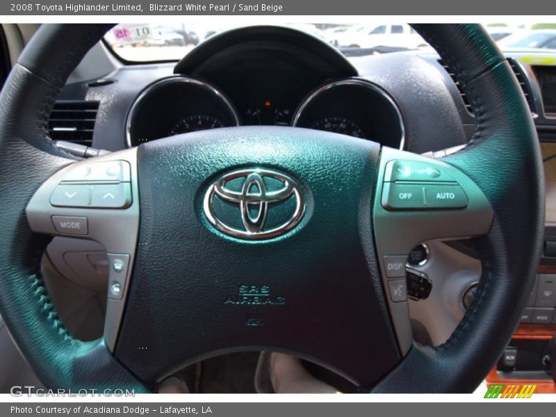 Blizzard White Pearl / Sand Beige 2008 Toyota Highlander Limited