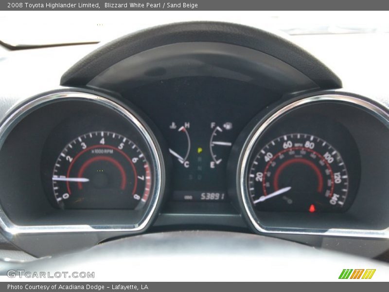 Blizzard White Pearl / Sand Beige 2008 Toyota Highlander Limited