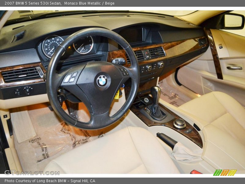 Monaco Blue Metallic / Beige 2007 BMW 5 Series 530i Sedan