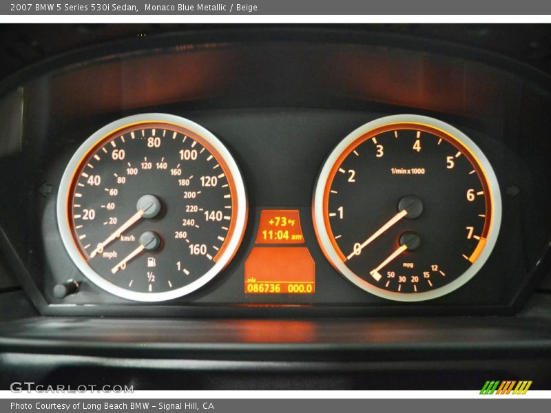 Monaco Blue Metallic / Beige 2007 BMW 5 Series 530i Sedan