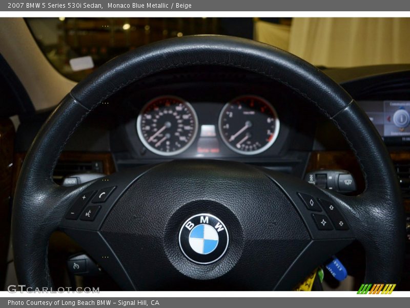 Monaco Blue Metallic / Beige 2007 BMW 5 Series 530i Sedan