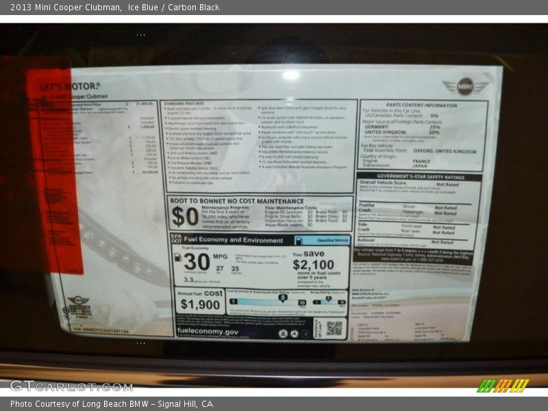 Ice Blue / Carbon Black 2013 Mini Cooper Clubman