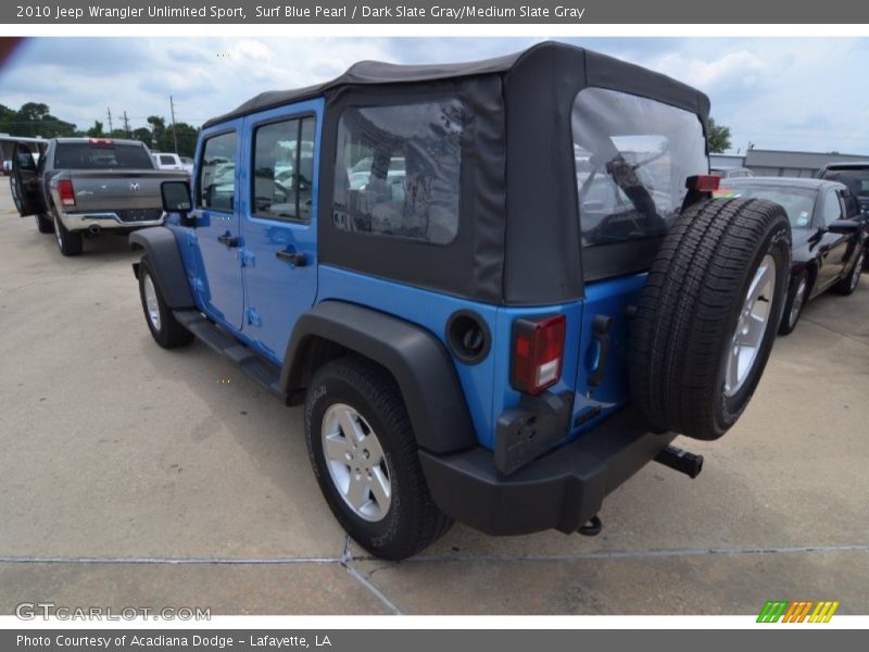 Surf Blue Pearl / Dark Slate Gray/Medium Slate Gray 2010 Jeep Wrangler Unlimited Sport