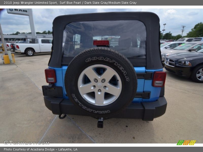Surf Blue Pearl / Dark Slate Gray/Medium Slate Gray 2010 Jeep Wrangler Unlimited Sport