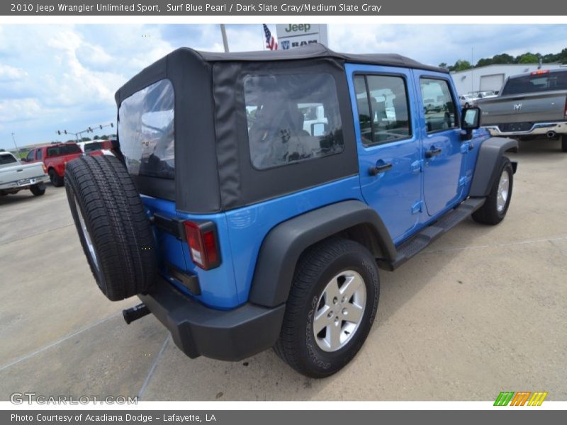 Surf Blue Pearl / Dark Slate Gray/Medium Slate Gray 2010 Jeep Wrangler Unlimited Sport