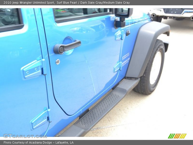 Surf Blue Pearl / Dark Slate Gray/Medium Slate Gray 2010 Jeep Wrangler Unlimited Sport