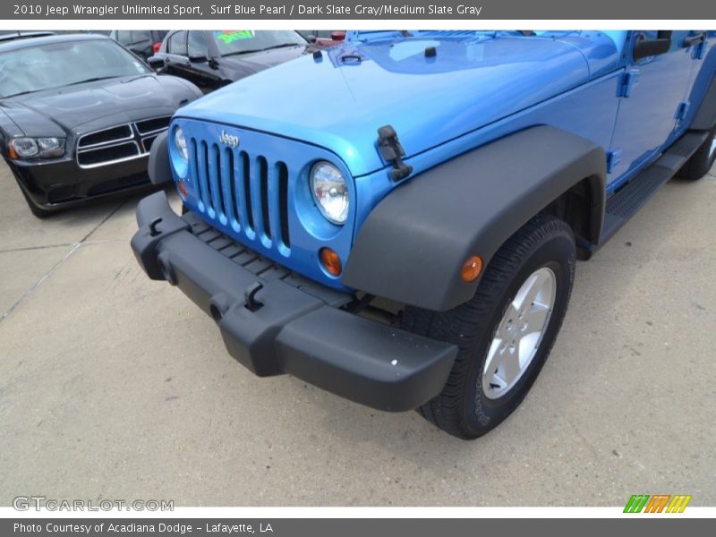 Surf Blue Pearl / Dark Slate Gray/Medium Slate Gray 2010 Jeep Wrangler Unlimited Sport