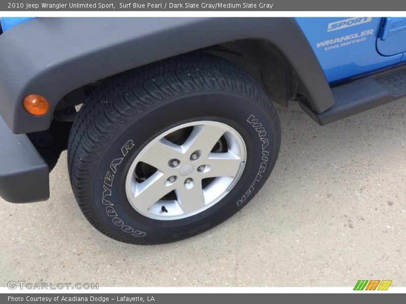 Surf Blue Pearl / Dark Slate Gray/Medium Slate Gray 2010 Jeep Wrangler Unlimited Sport