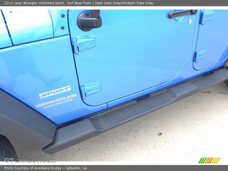 Surf Blue Pearl / Dark Slate Gray/Medium Slate Gray 2010 Jeep Wrangler Unlimited Sport