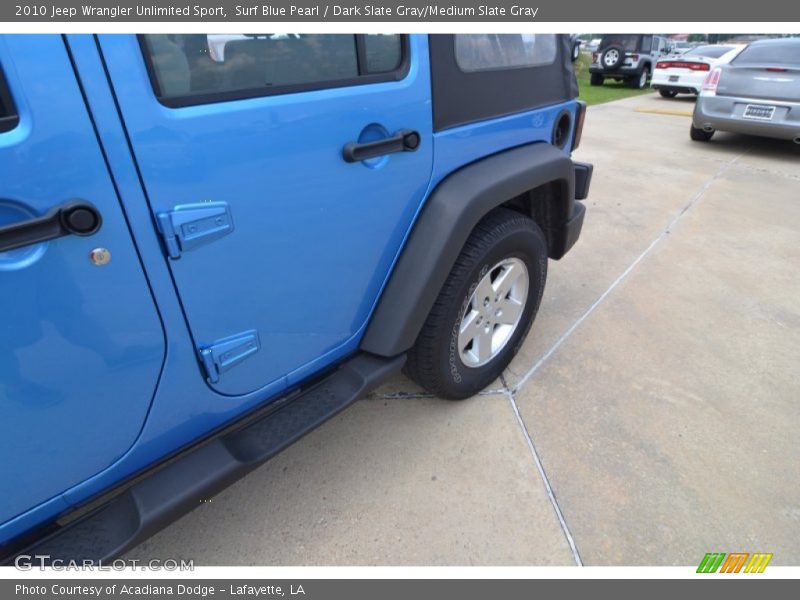 Surf Blue Pearl / Dark Slate Gray/Medium Slate Gray 2010 Jeep Wrangler Unlimited Sport