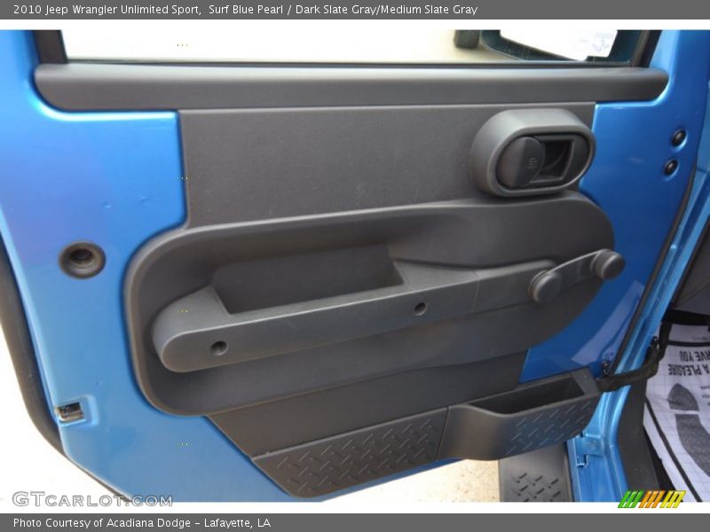Surf Blue Pearl / Dark Slate Gray/Medium Slate Gray 2010 Jeep Wrangler Unlimited Sport